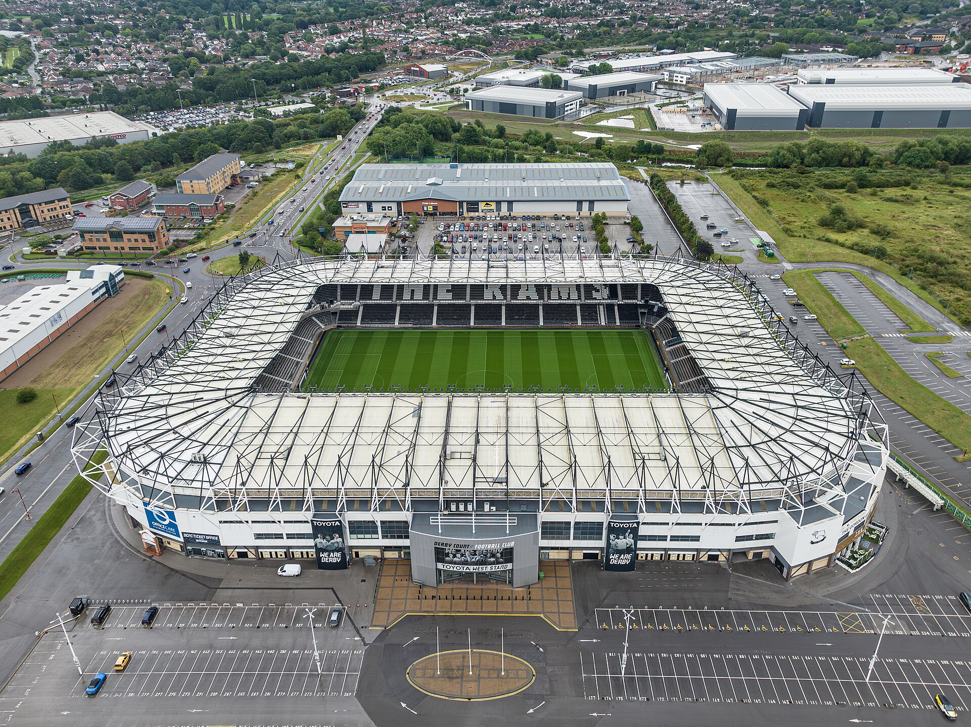 Pride Park Stadium, home of Derby County